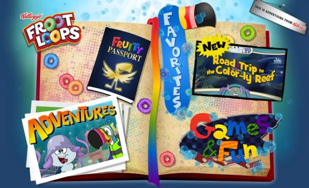 The Froot Loops game page for kids.