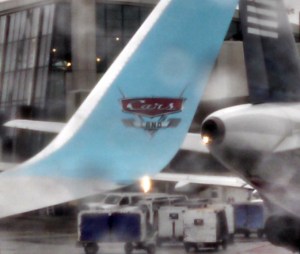 Cars logo on plane